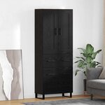 vidaXL Haut Armoire Chêne noir 69 5 x 34 x 180 cm Bois d'ingénierie