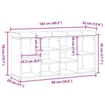 vidaXL Banc à chaussures vieux bois 102x32x50 cm bois d'ingénierie