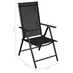 vidaXL Mobilier à dîner d'extérieur pliable 9 Pièces Aluminium Noir