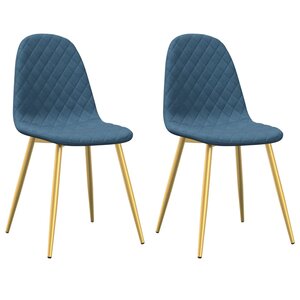 vidaXL Chaises à manger lot de 2 Bleu Velours