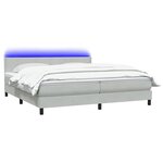 vidaXL Sommier à lattes de lit et matelas et LED gris clair 180x220cm velours