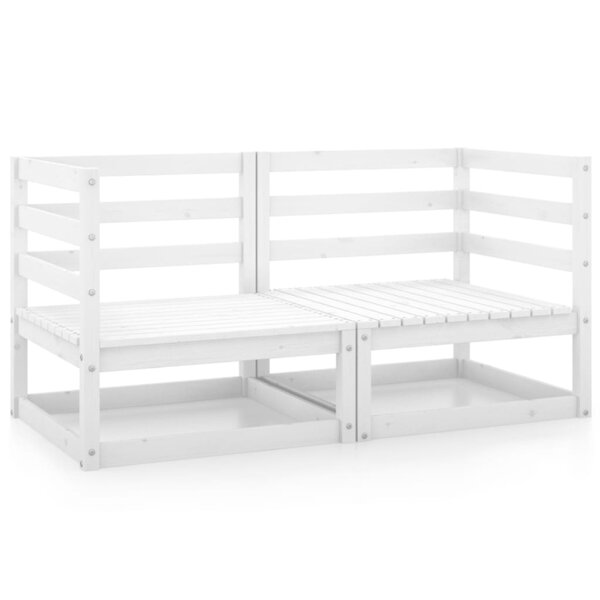 vidaXL Canapés d'angle de jardin 2 Pièces blanc bois de pin massif