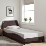 vidaXL Cadre de lit sans matelas marron foncé 90x200 cm tissu