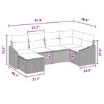 vidaXL Ensemble de canapé de jardin avec coussin 6 Pièces Gris et marine