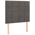 vidaXL Tête de lit à LED Gris foncé 80x5x118/128 cm Velours