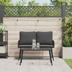 vidaXL Ensemble de salle à manger pour jardin 2 Pièces Noir polyrotin