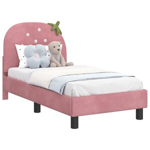 vidaXL Cadre de lit pour tout-petit avec tête de lit Rose 70 x 140 cm