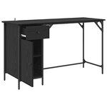 vidaXL Bureau d'ordinateur avec tiroir Chêne noir 131 x 48 x 75 cm