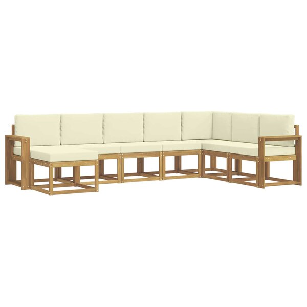 vidaXL Ensemble de canapés d'extérieur 8 pc Blanc et crème