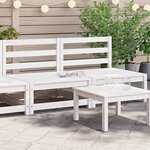 vidaXL Canapés de jardin sans accoudoirs 2 Pièces blanc bois pin massif