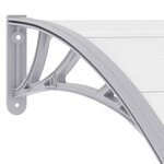 vidaXL Auvent de porte Gris et transparent 200x75 cm PC