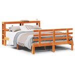 vidaXL Cadre de lit et tête de lit sans matelas cire marron 120x200 cm