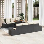 vidaXL Ensemble de salle à manger pour jardin 8 Pièces Noir  Crème