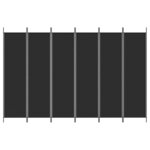 vidaXL Cloison de séparation 6 panneaux Noir 300x200 cm Tissu