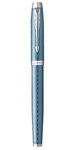 Parker im premium stylo plume  bleu gris  plume moyenne  encre bleue  coffret cadeau