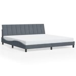 vidaXL Cadre de lit avec lumières LED gris foncé 200x200 cm velours