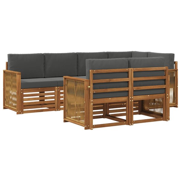 vidaXL Ensemble de canapé d'angle 6 Pièces Naturel et Anthracite