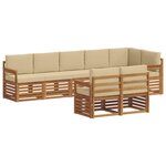 vidaXL Ensemble de canapés d'extérieur 8 pc Naturel et Beige Polyester