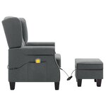 vidaXL Fauteuil de massage avec repose-pied Gris clair Tissu