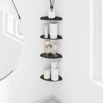 vidaXL Étagère flottante avec étagère 4 Pièces Noir 15 x 15 x 2 cm