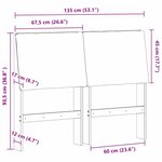 vidaXL Tête de lit capitonnée Gris foncé 135 cm Pin massif