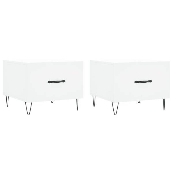vidaXL Tables basses 2 Pièces blanc 50x50x40 cm bois d'ingénierie