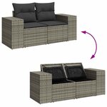 vidaXL Salon de jardin 5 Pièces avec coussins gris résine tressée