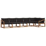 vidaXL Ensemble de canapés d'extérieur 6 pc Naturel et Noir