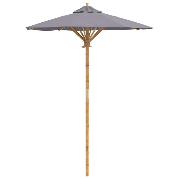 vidaXL Parasol de jardin Ø 150 x 210 cm Bambou Rond Gris foncé