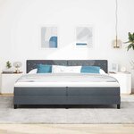 Lit à ressorts vidaXL avec matelas et LED Gris foncé 200x200 cm Velours