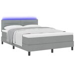 vidaXL Lit à ressorts avec matelas Gris clair 160 x 200 cm tissu