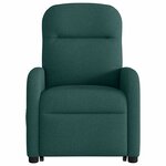 vidaXL Fauteuil inclinable de massage électrique Vert foncé Tissu