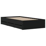 vidaXL Cadre de lit avec tiroirs sans matelas noir 90x200 cm