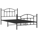 vidaXL Cadre de lit métal sans matelas avec pied de lit noir 107x203cm