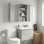 vidaXL Armoire murale de salle de bain Gris Béton 40 x 14 x 70 cm