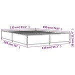 vidaXL Cadre de lit sans matelas chêne marron 135x190 cm
