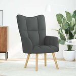 vidaXL Chaise de relaxation Gris foncé Tissu