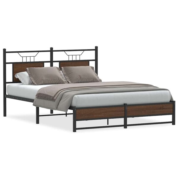 vidaXL Cadre de lit sans matelas chêne marron 140x200 cm