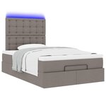 VidaXL Cadre de lit ottoman avec matelas taupe 120x190 cm tissu