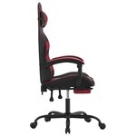 vidaXL Chaise de jeu avec repose-pied Noir/rouge bordeaux Similicuir