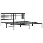 vidaXL Cadre de lit métal sans matelas avec tête de lit noir 183x213cm