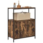 vidaXL Meuble de salle de bain avec étagères chêne fumé 76 5x35x95 cm