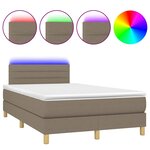 vidaXL Sommier à lattes de lit matelas et LED taupe 120x190 cm tissu