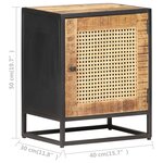 vidaXL Table de chevet 40x30x50 cm Bois de manguier et canne naturelle