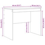 vidaXL Bureau d'écriture Chêne artisanal Bois d'ingénierie 90 x 50 x 76 cm