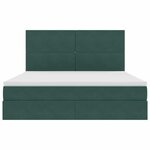 vidaXL Lit avec rangement et matelas Vert foncé 180 x 200 cm Velours
