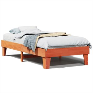 vidaXL Cadre de lit sans matelas cire marron 90x190 cm bois pin massif
