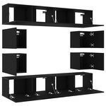 vidaXL Ensemble de meuble TV de 6 pièces   suspendu  en bois d'ingénierie couleur chêne noir