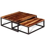 vidaXL Ensemble de table basse gigogne 2 Pièces Bois massif