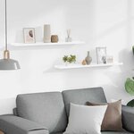 vidaXL Étagères murales 2 Pièces Blanc brillant 80x9x3 cm